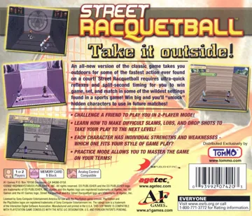 Street Racquetball (US) box cover back